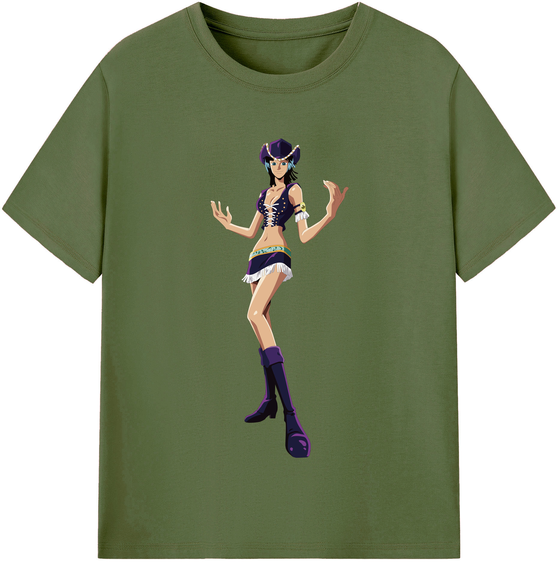 ワンピース ニコ・ロビン ONE PIECE Nico Robin 綿100％半袖Tシャツ（フロントプリント）